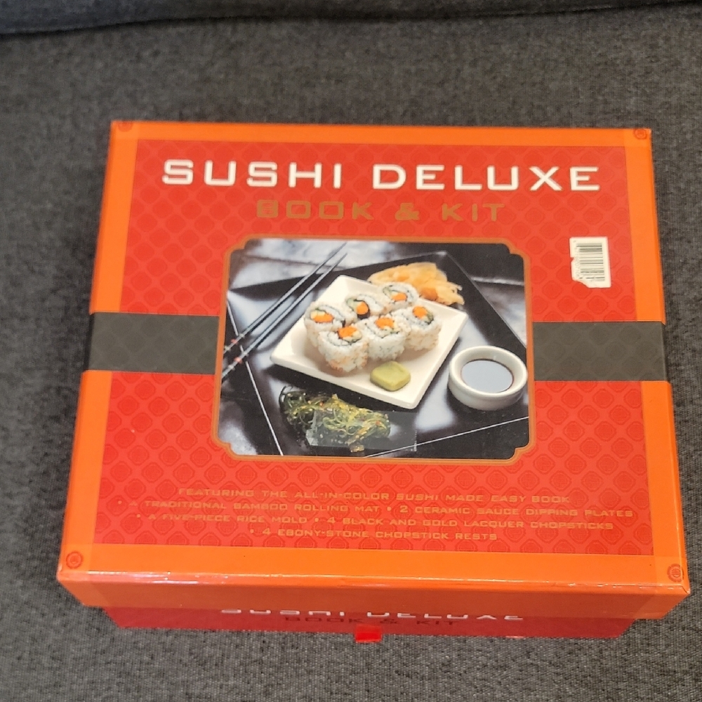 Sushi Deluxe Book & Kit Chopsticks Mat How To NWT - Picture 1 of 5
